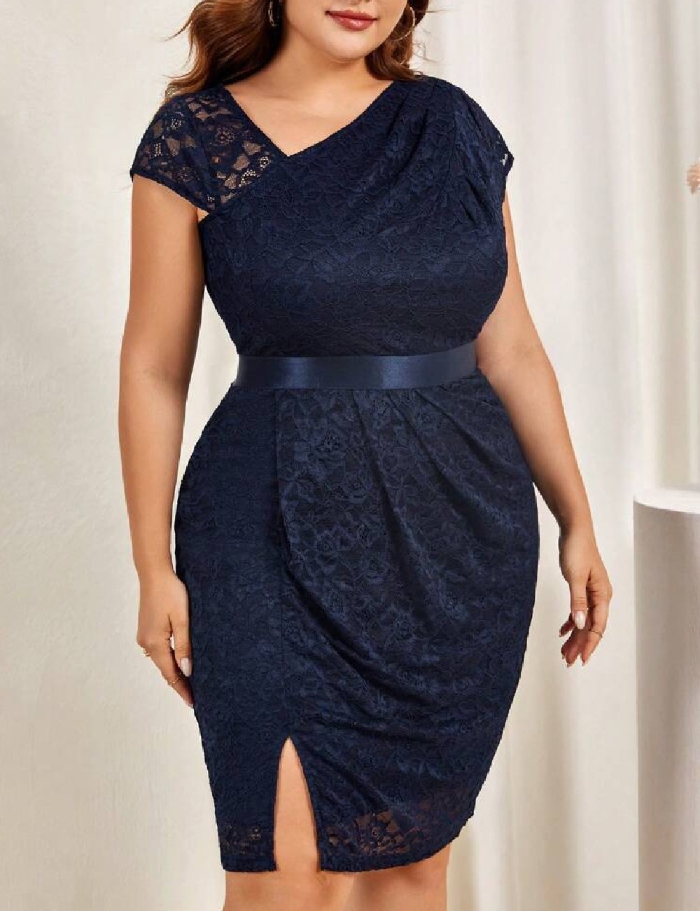 Rochie scurta SHEIN CURVE, albastru - 1 | YEO
