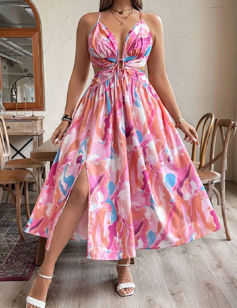 Rochie lunga SHEIN CURVE, roz - 1 | YEO