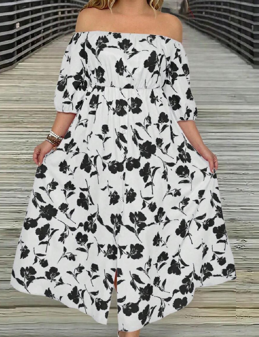Rochie lunga SHEIN CURVE, alb - 1 | YEO