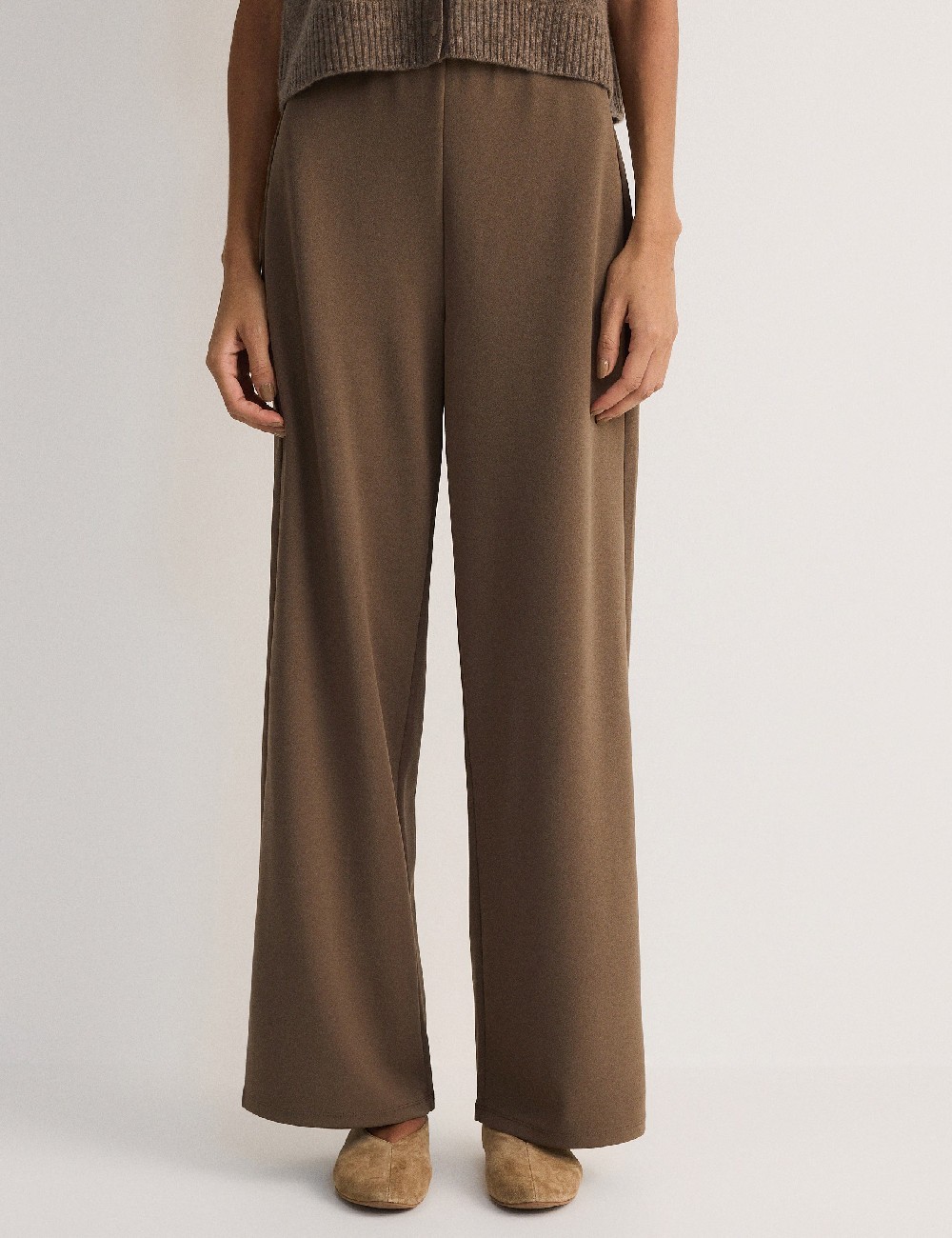 Pantaloni Reserved, maro - 1 | YEO