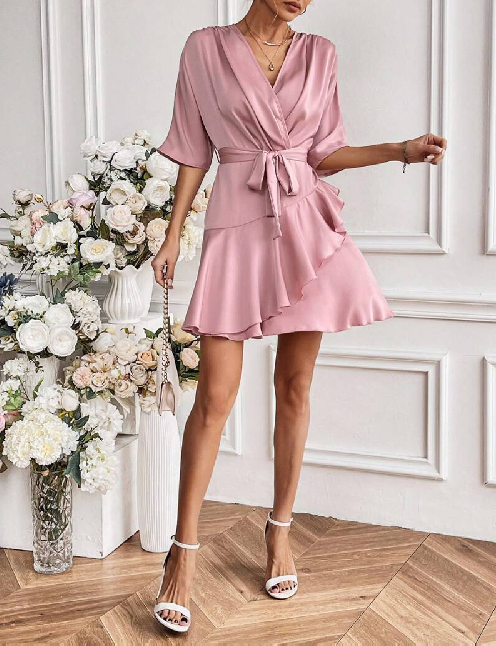 Rochie scurta SHEIN, roz