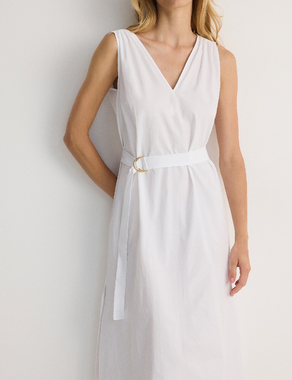 Rochie medie Reserved, alb - 1 | YEO
