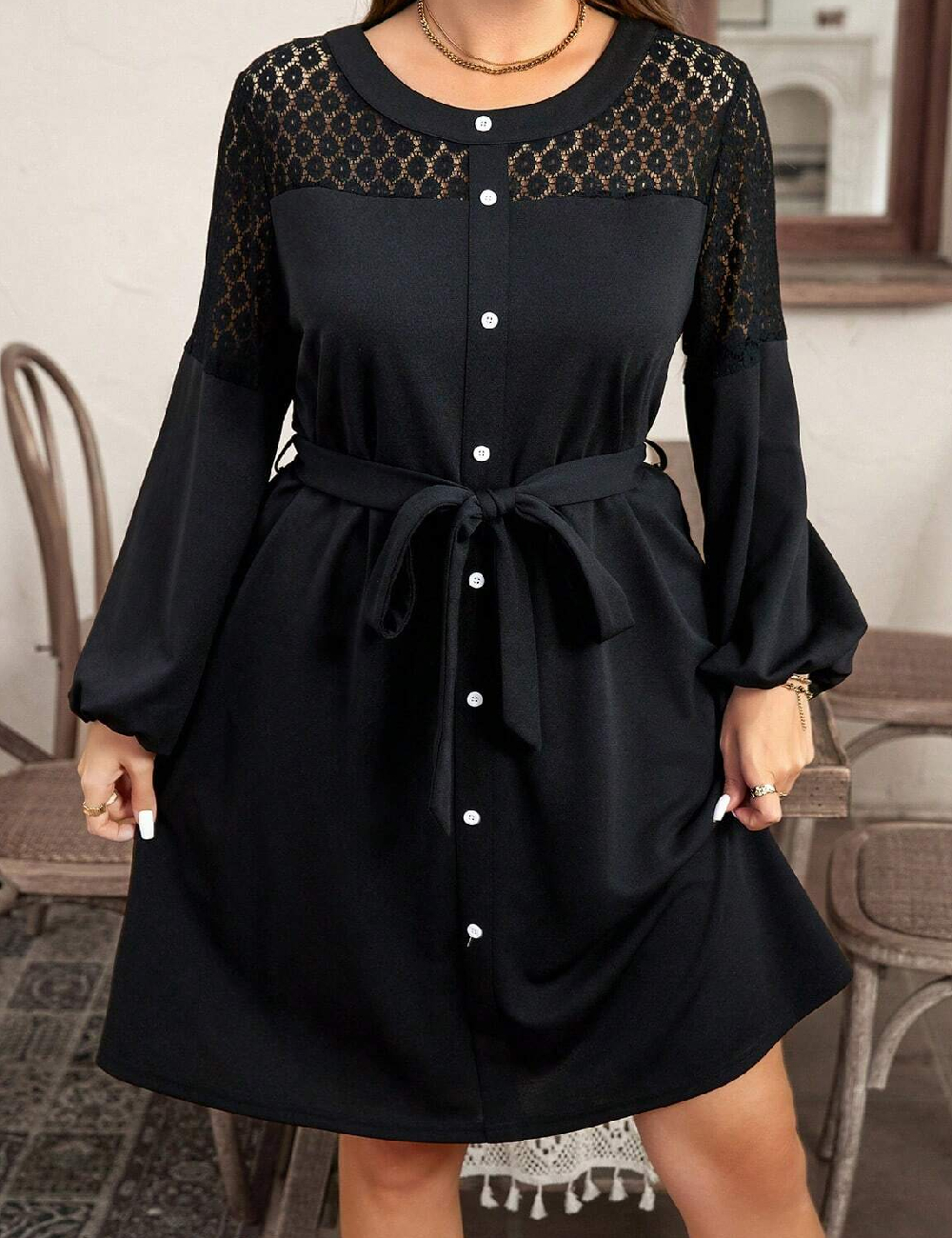 Rochie scurta SHEIN CURVE, negru