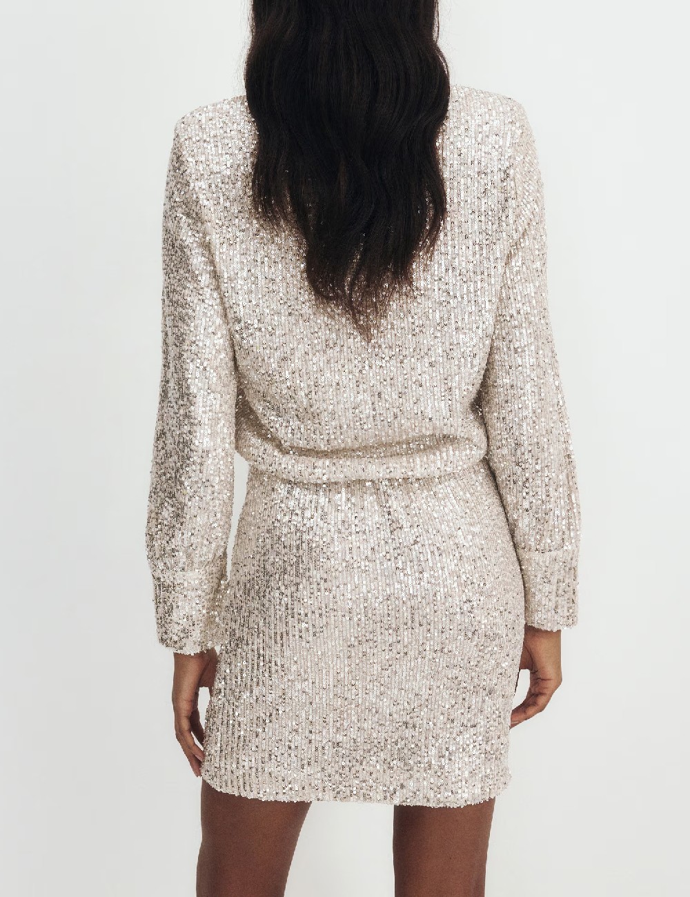 Rochie scurta Reserved, crem - 1 | YEO