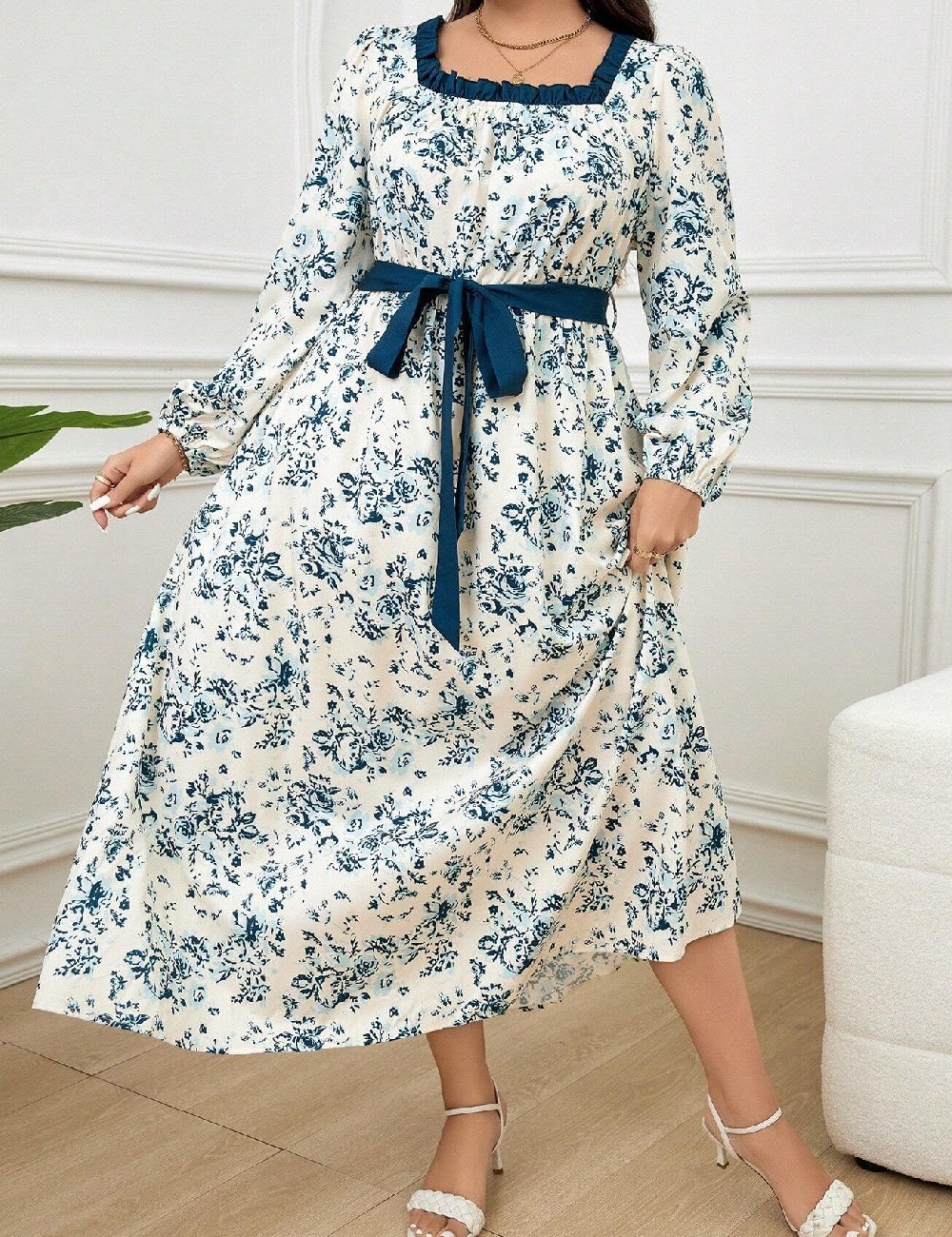 Rochie lunga SHEIN CURVE, alb - 1 | YEO