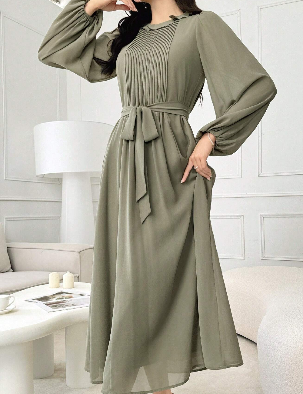 Rochie lunga SHEIN, verde