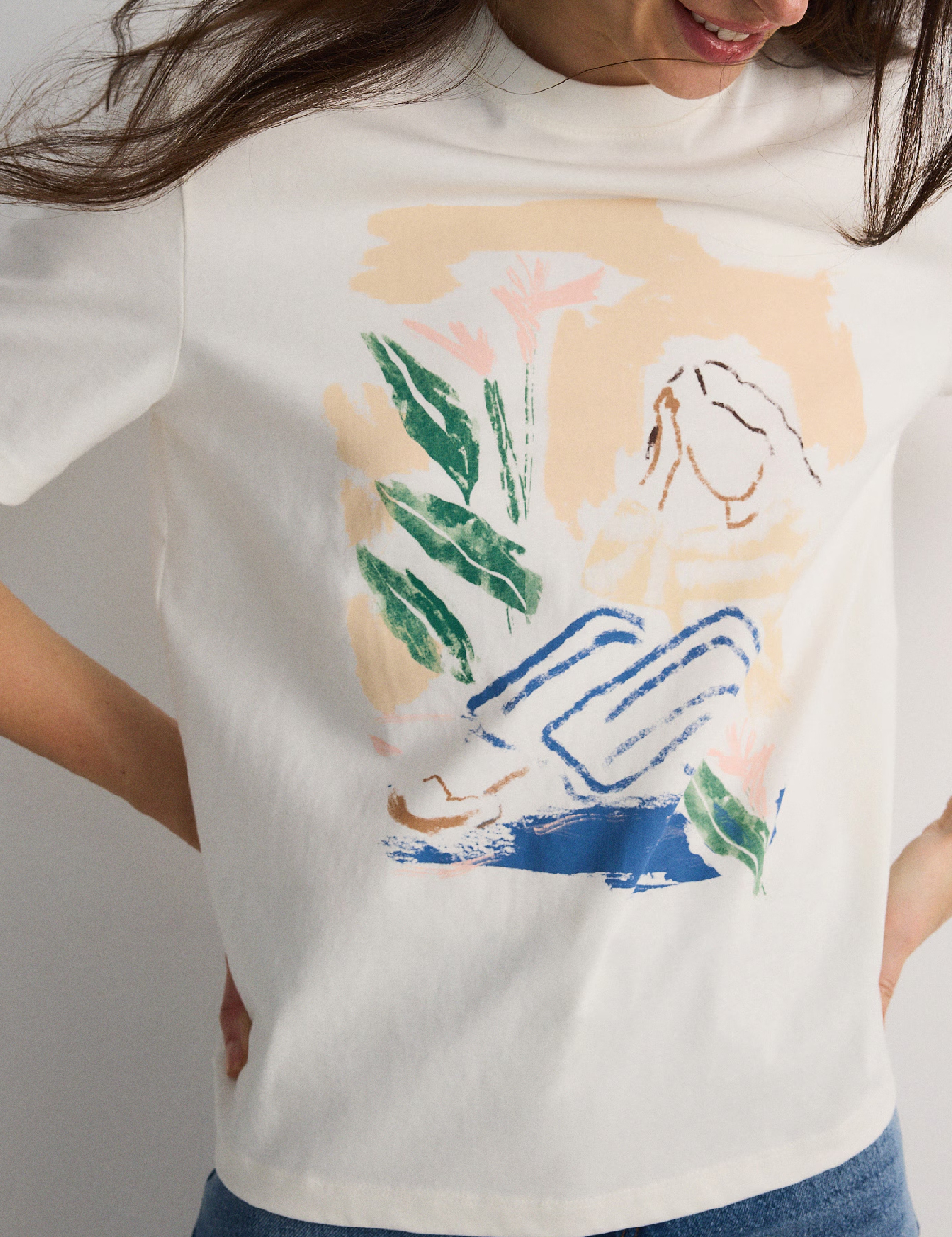 Tricou Reserved, ecru - 1 | YEO