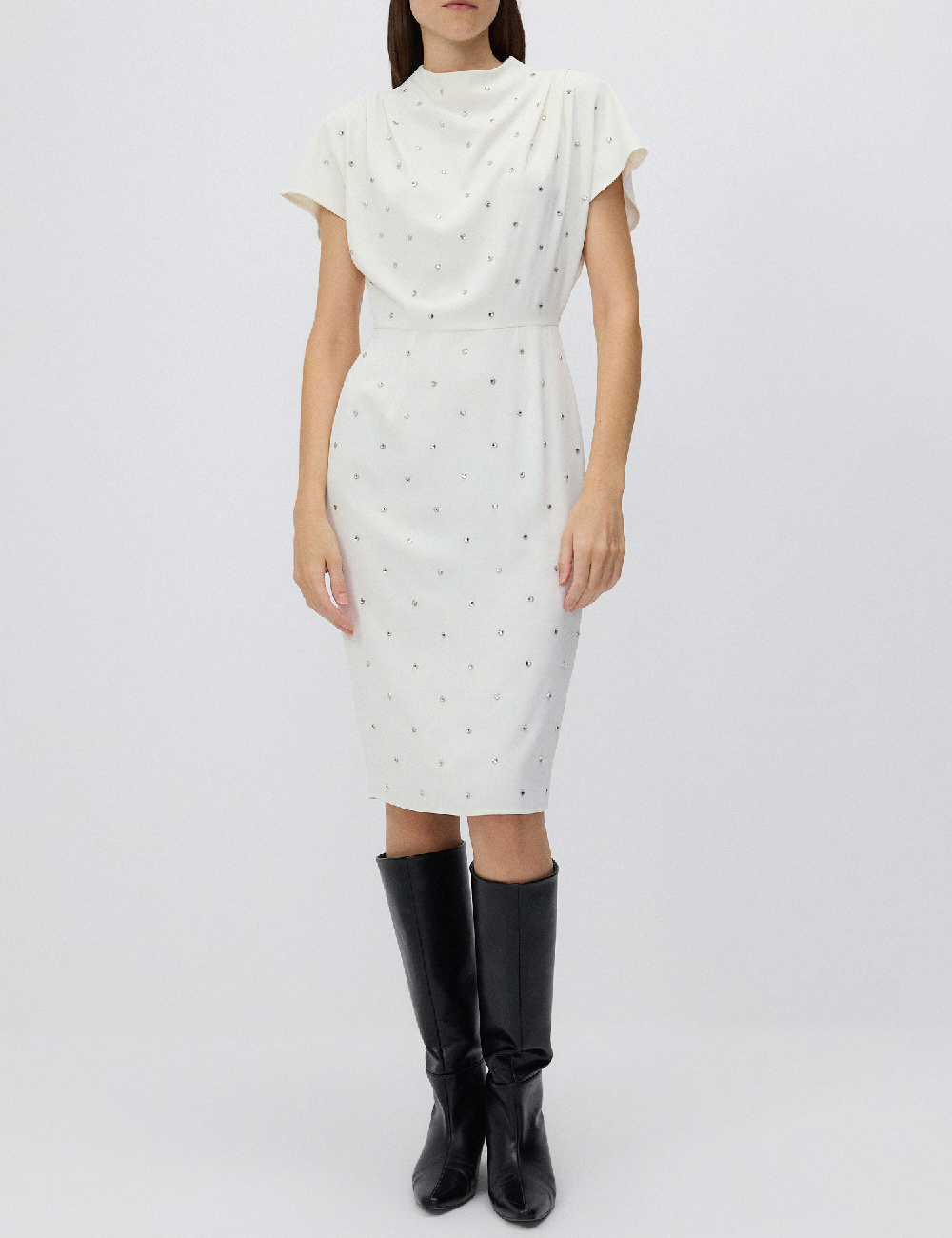 Rochie medie Reserved, ecru