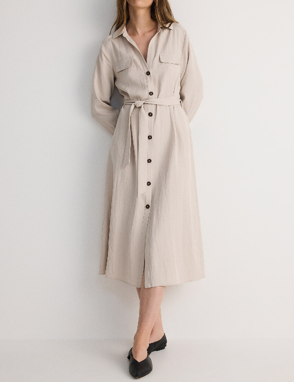 Rochie medie Reserved, crem