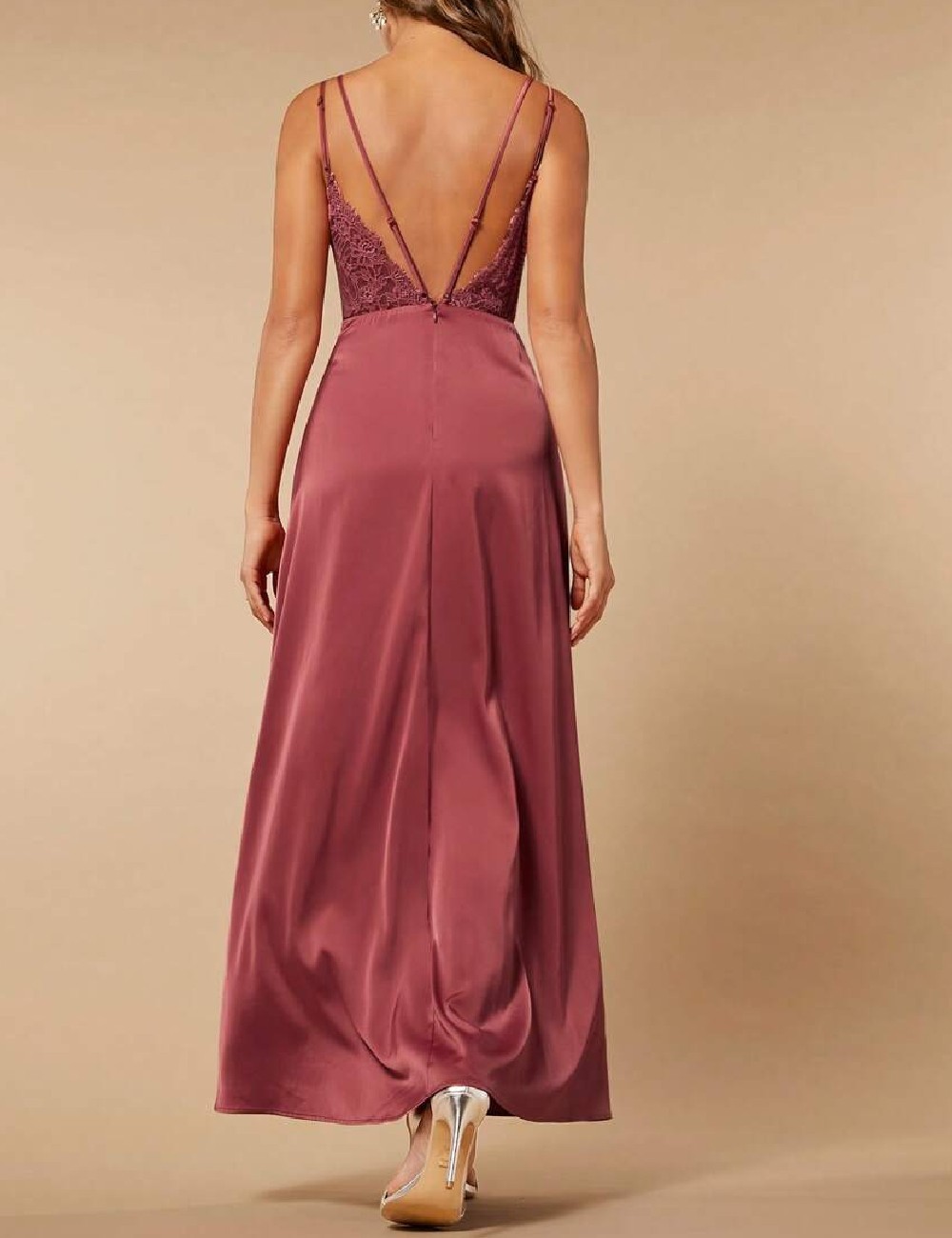 Rochie lunga SHEIN, roz pudra - 1 | YEO