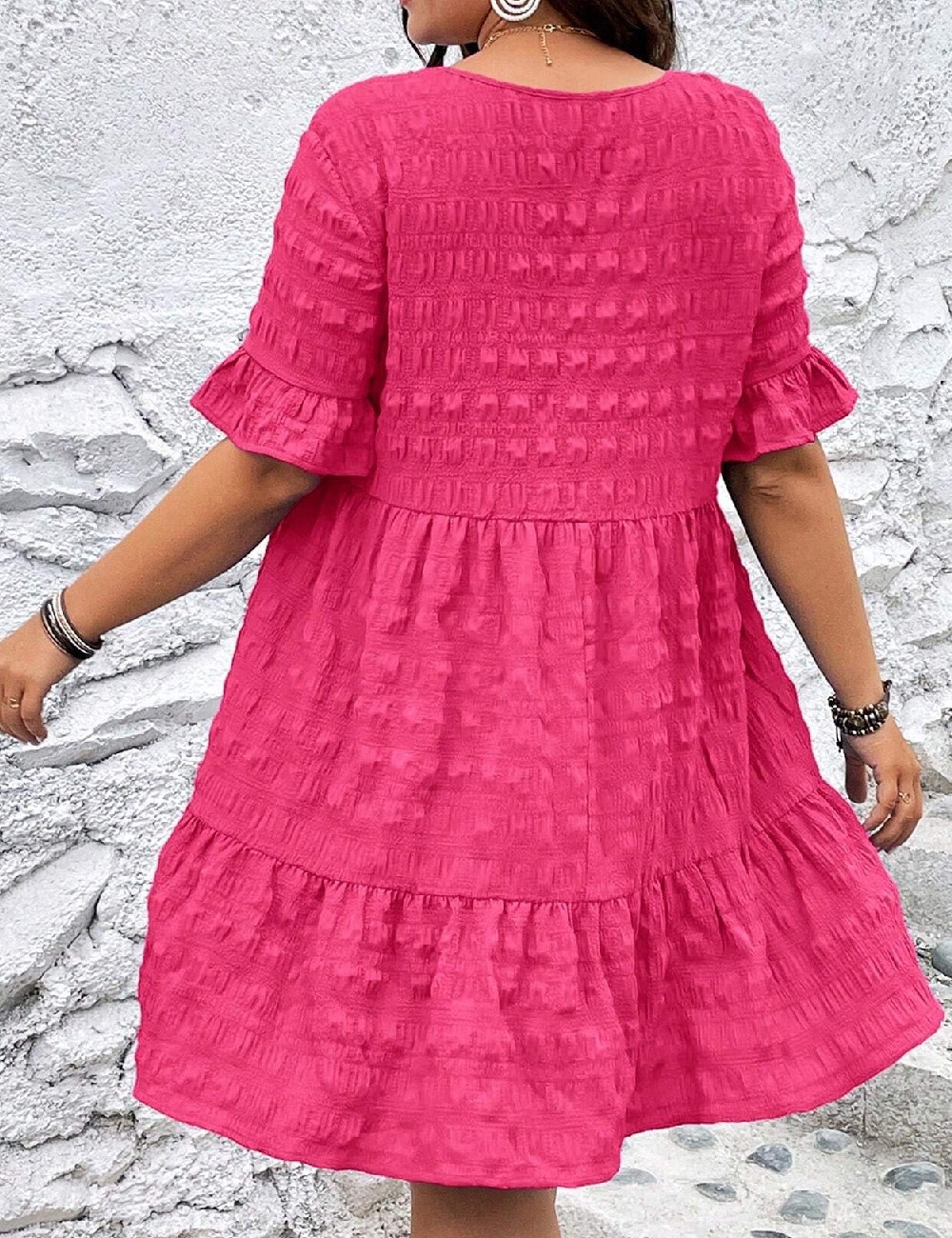 Rochie scurta SHEIN CURVE, roz - 1 | YEO