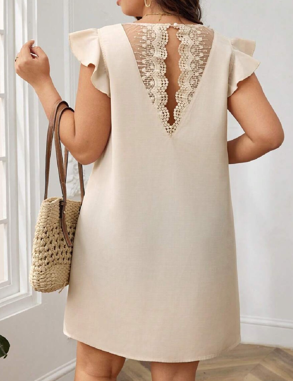 Rochie scurta SHEIN CURVE, crem - 1 | YEO