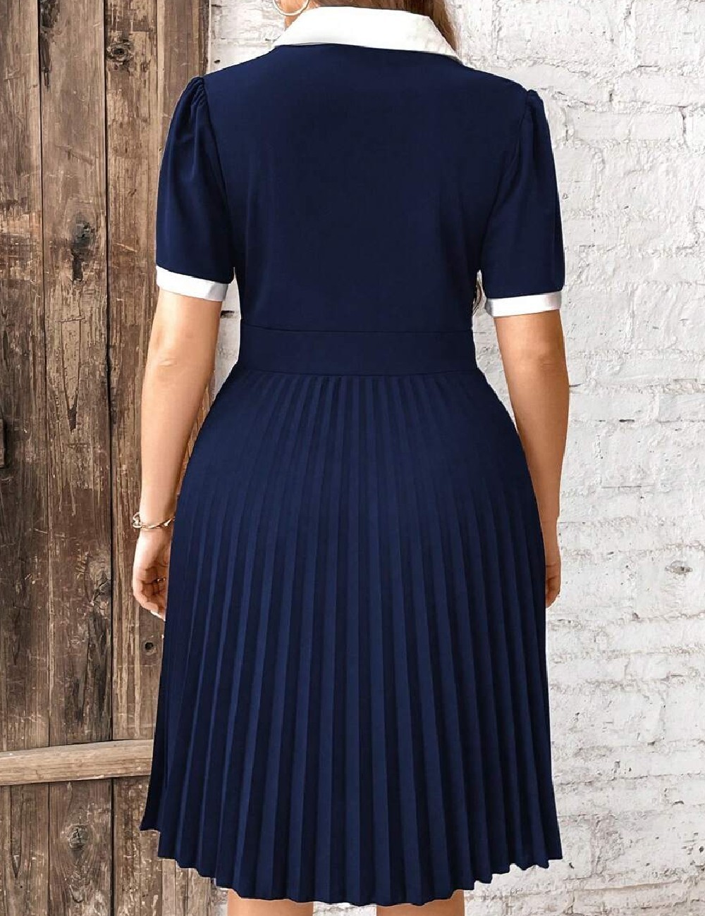 Rochie medie SHEIN CURVE, albastru - 1 | YEO