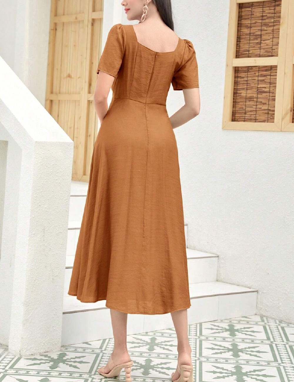 Rochie medie SHEIN, maro - 1 | YEO