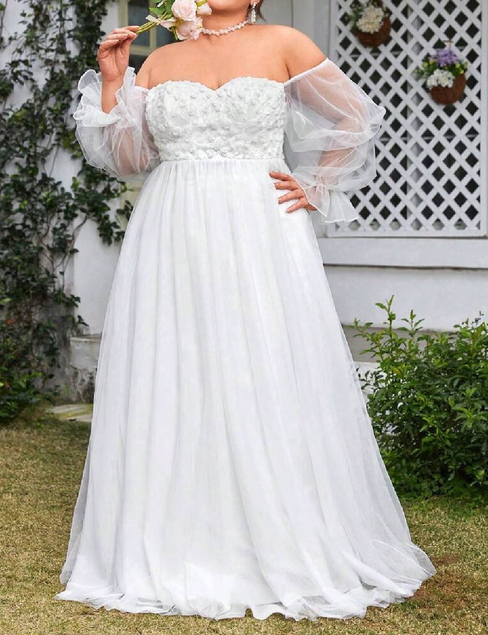 Rochie lunga SHEIN CURVE, alb - 1 | YEO