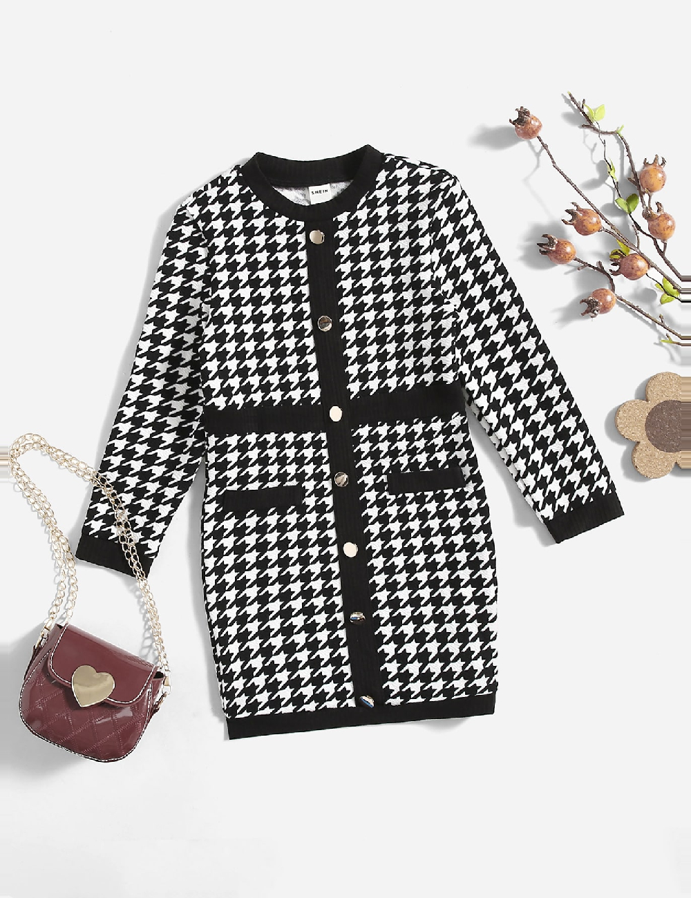 Rochie Shein Kids, negru/alb