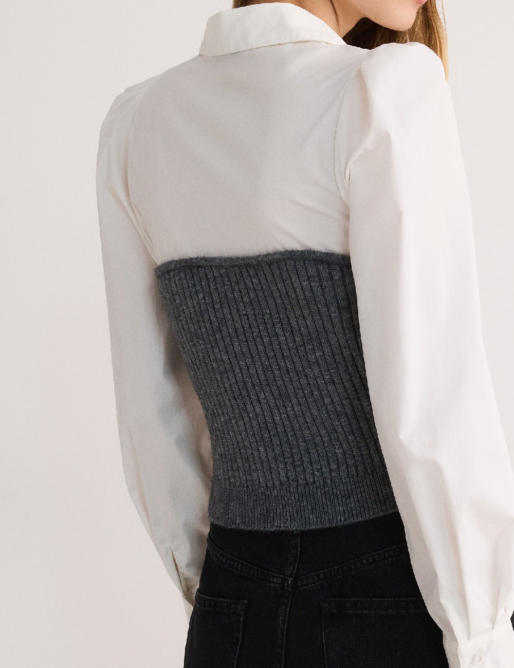 Bluza Reserved, alb/gri - 1 | YEO