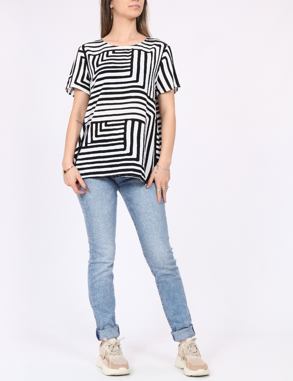 Bluza Vero Moda, alb/negru - 1 | YEO