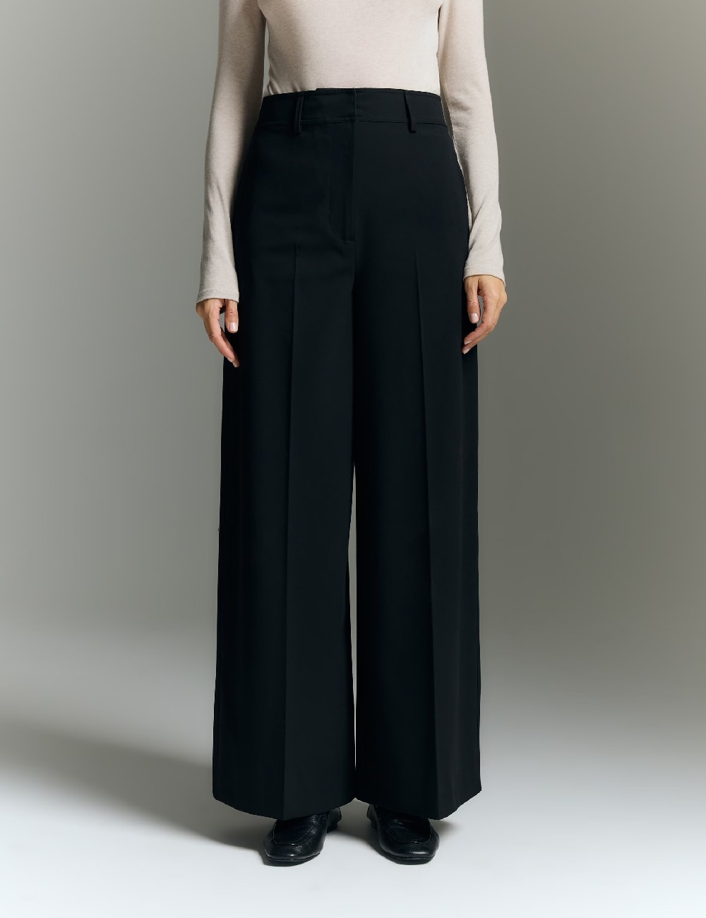 Pantaloni Reserved, negru - 1 | YEO