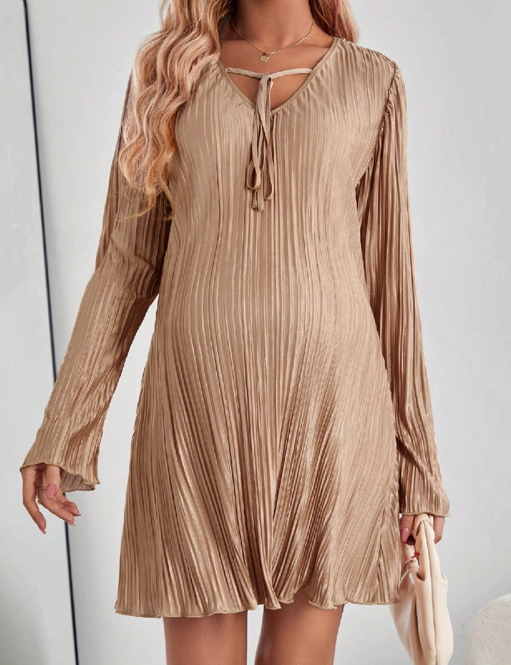 Rochie scurta SHEIN Maternity, maro