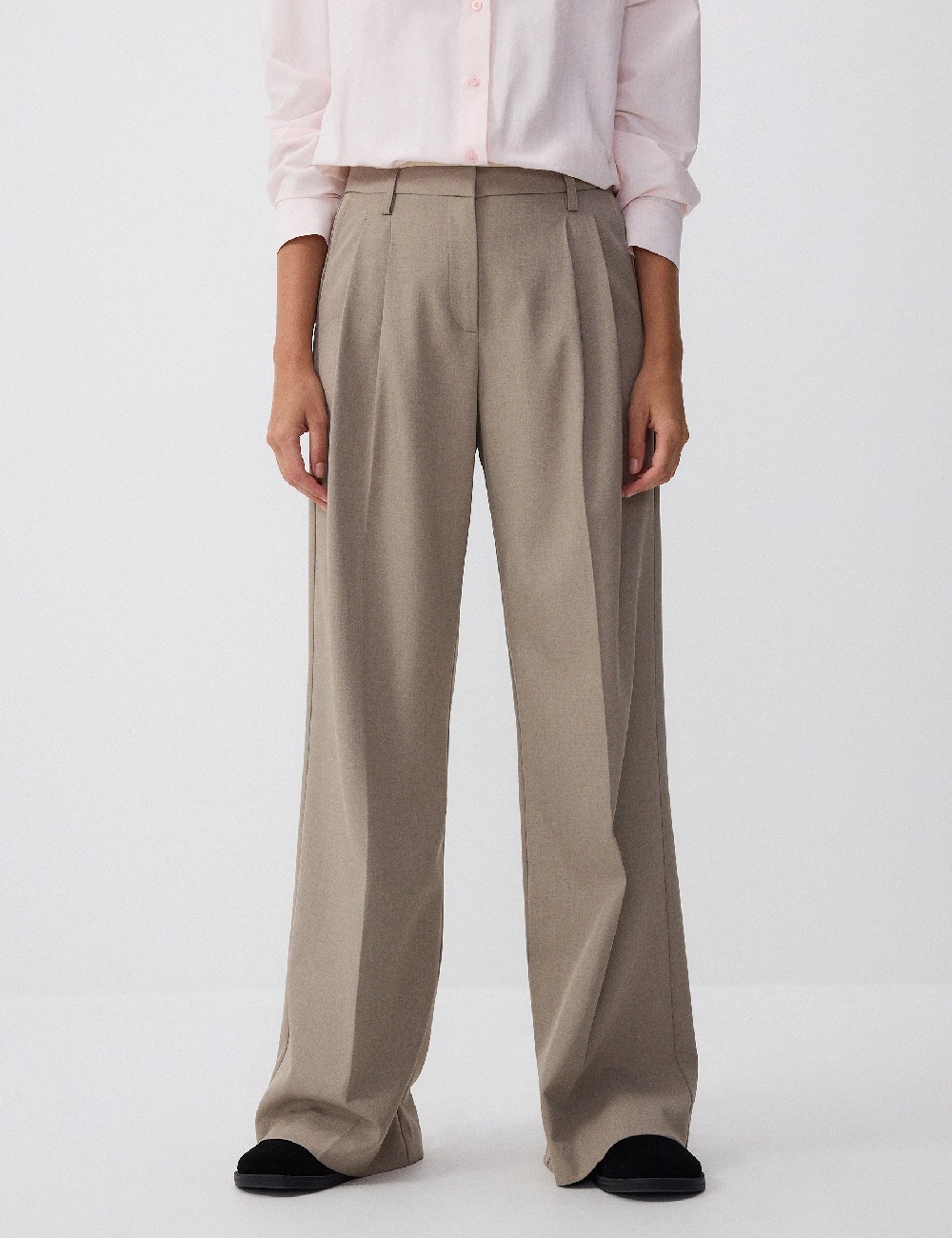 Pantaloni Reserved, bej - 1 | YEO