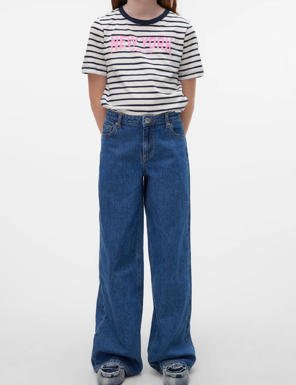 Tricou Vero Moda Kids, alb/albastru