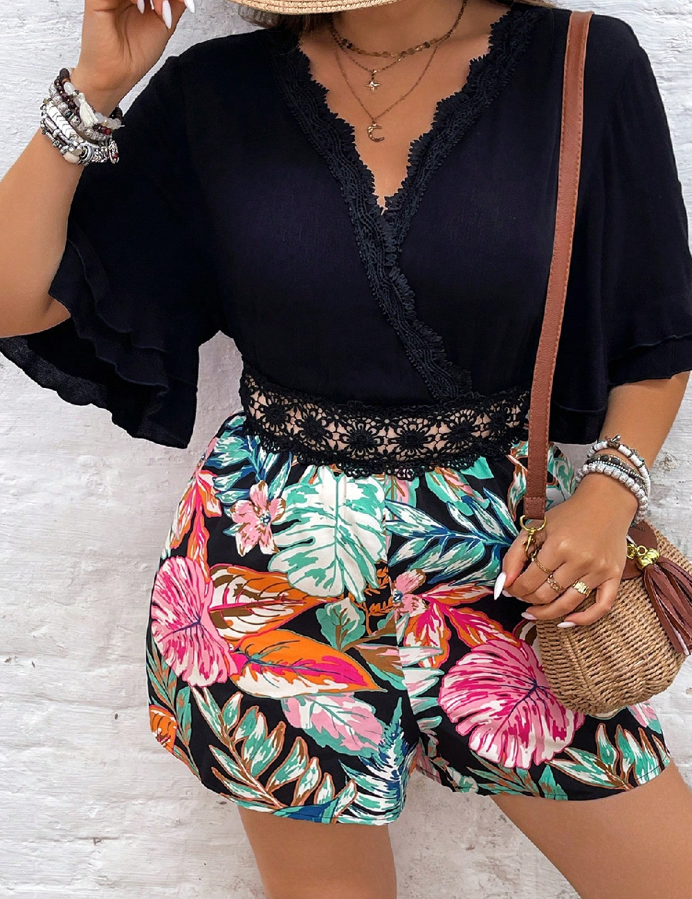 Salopeta SHEIN CURVE, mix culori