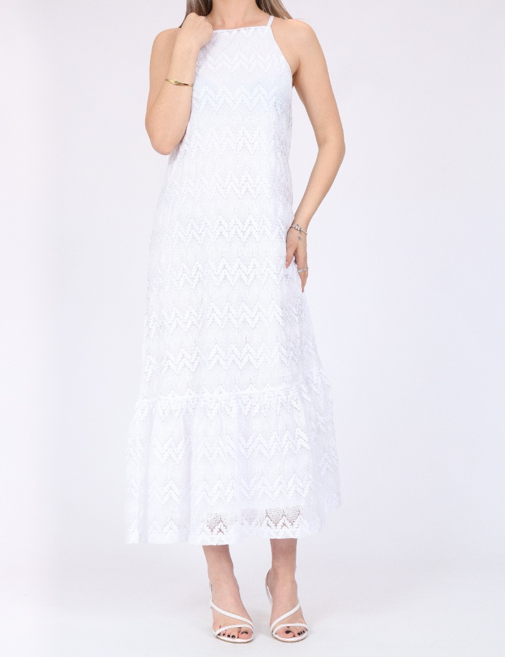 Rochie medie Pieces, alb - 1 | YEO
