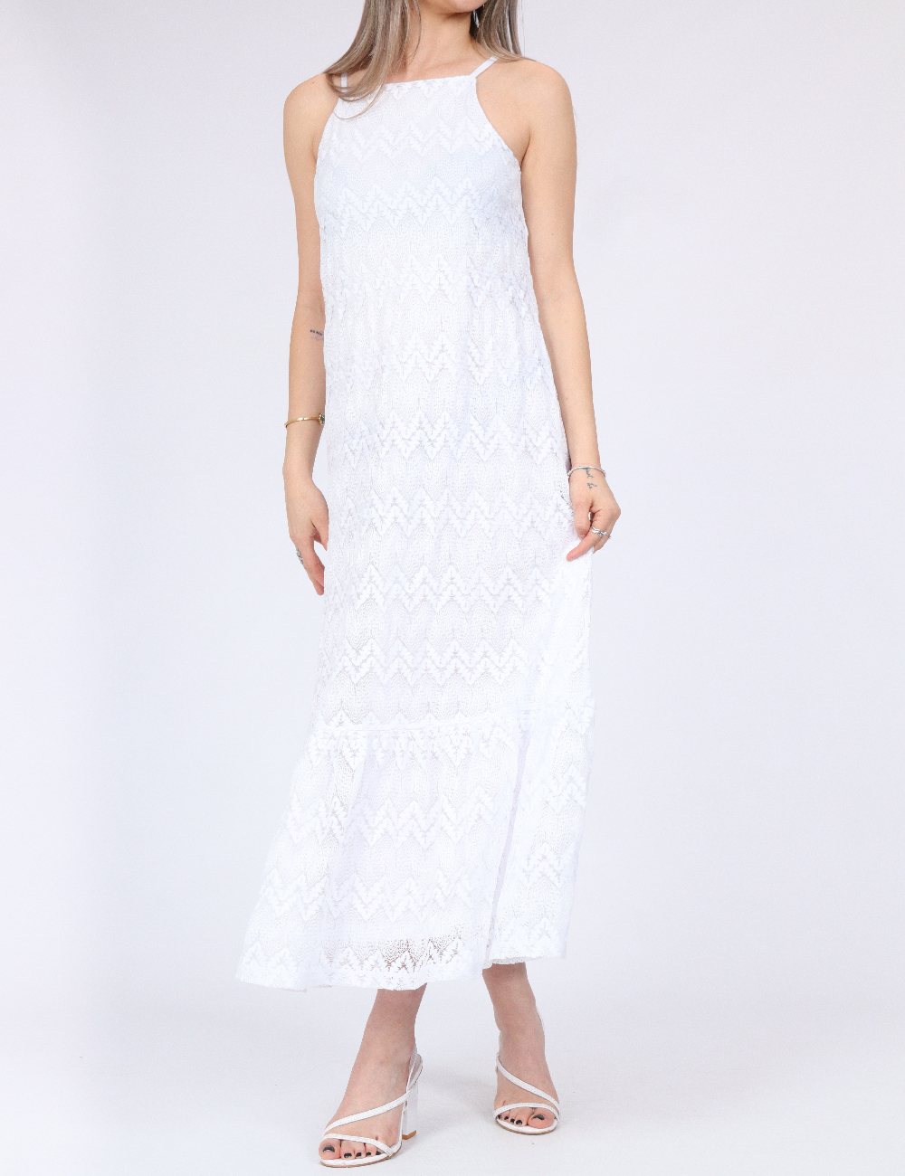 Rochie medie Pieces, alb