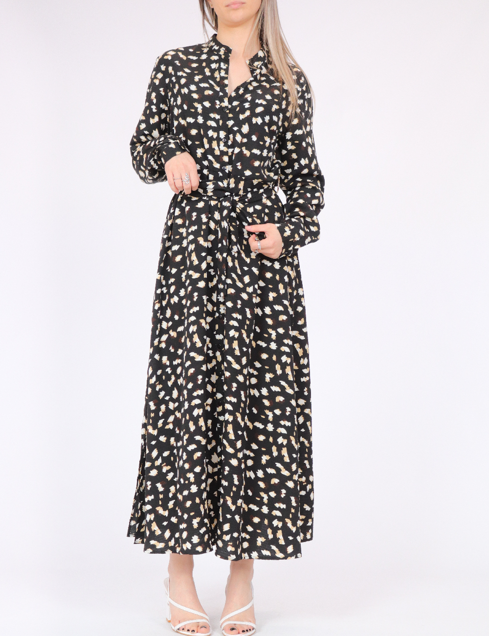 Rochie lunga Pieces, negru