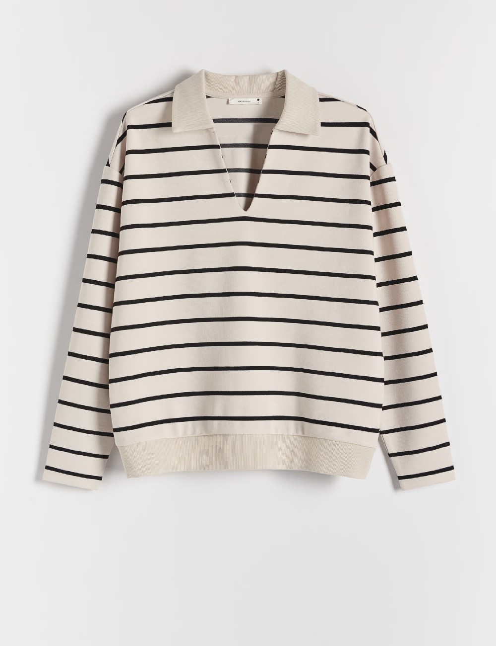 Bluza Reserved, bej/negru - 1 | YEO