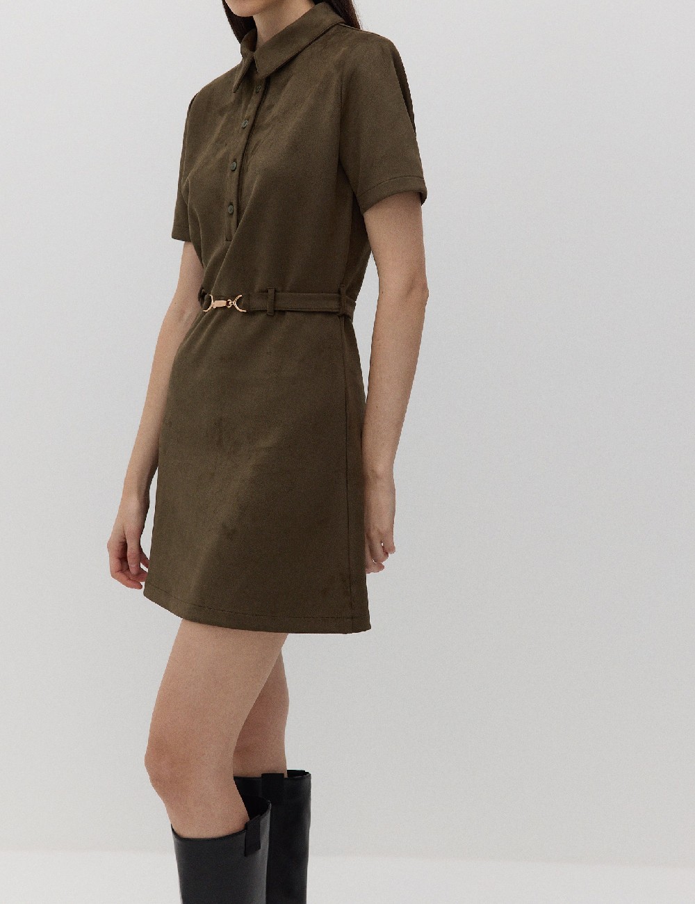 Rochie scurta Reserved, verde - 1 | YEO