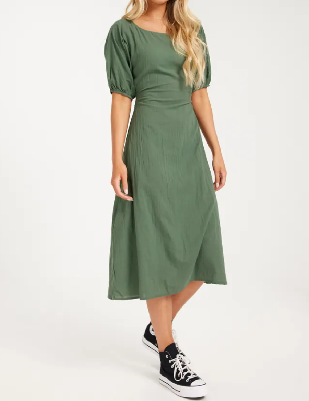 Rochie medie Pieces, verde