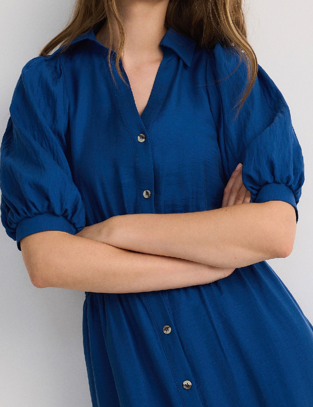 Rochie medie Reserved, albastru - 1 | YEO