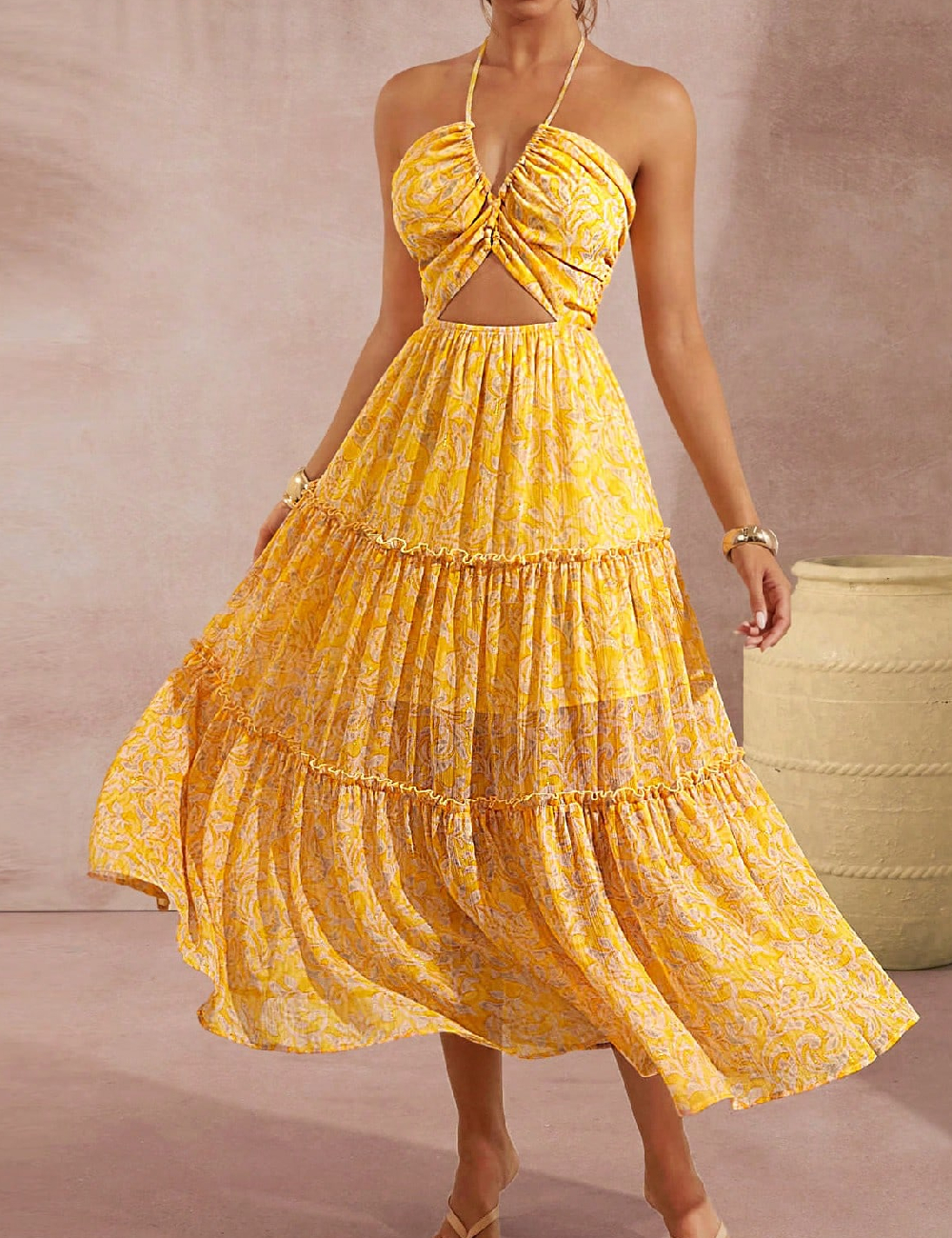 Rochie medie SHEIN, galben