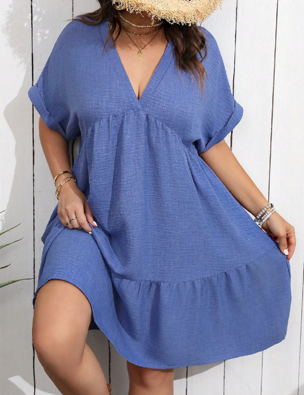 Rochie scurta SHEIN CURVE, albastru