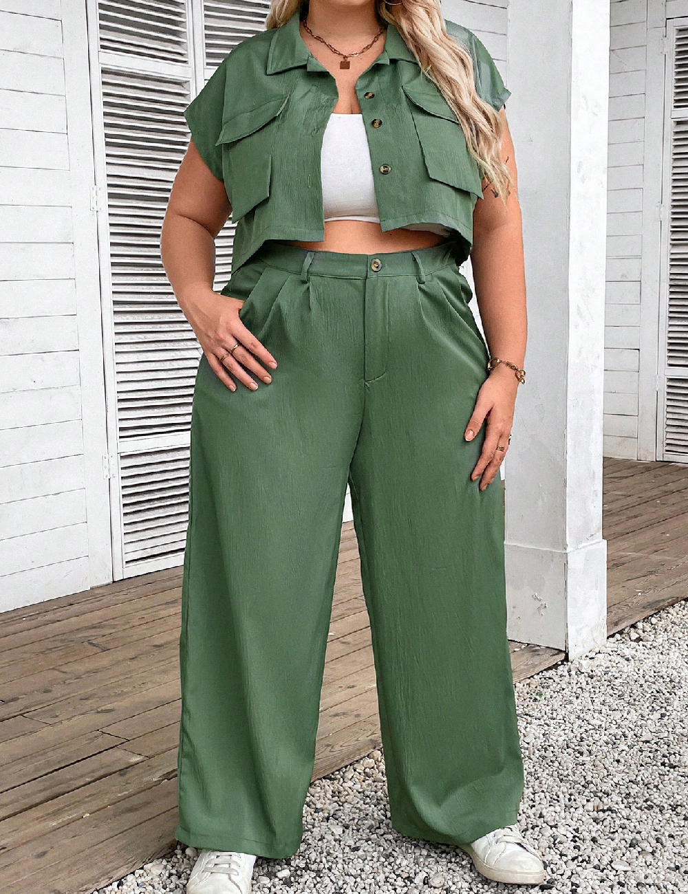 Compleu SHEIN CURVE, verde