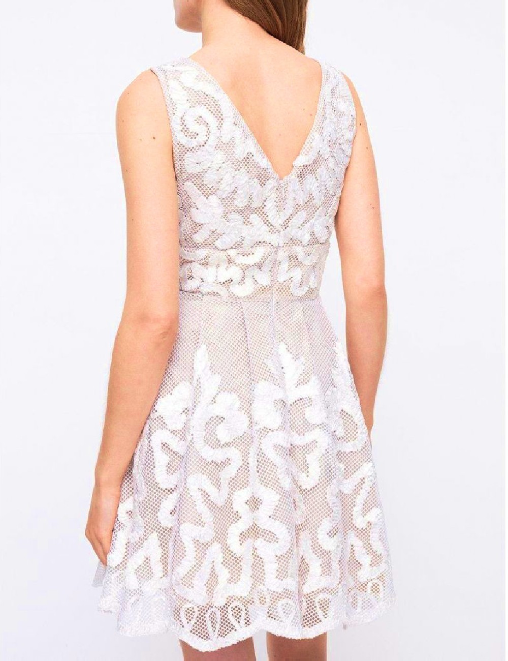 Rochie scurta Coast, crem/alb - 1 | YEO