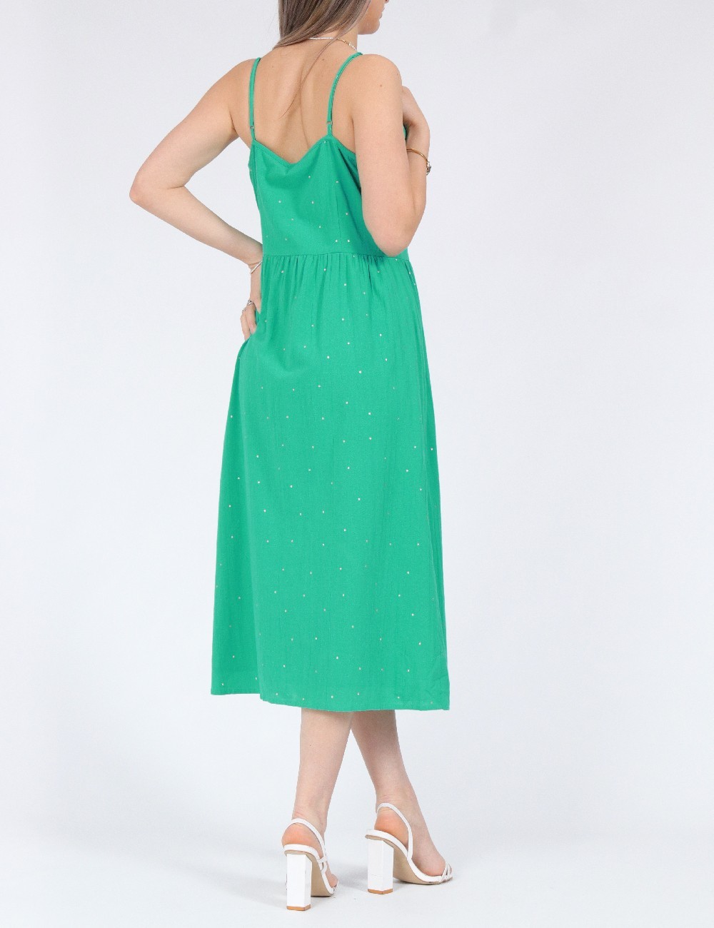 Rochie medie Pieces, verde - 1 | YEO