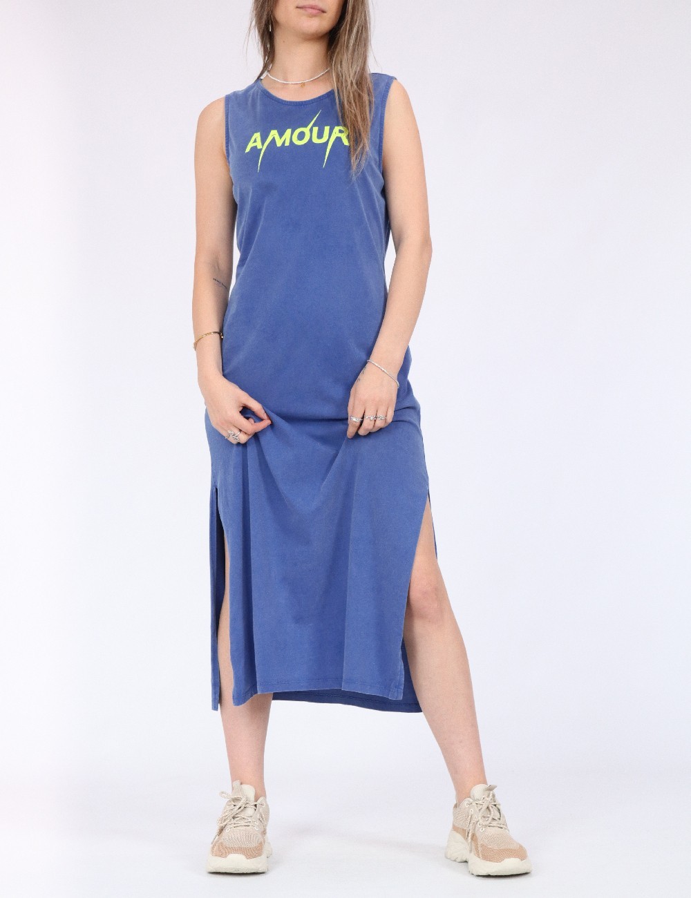 Rochie medie Pieces, albastru - 1 | YEO