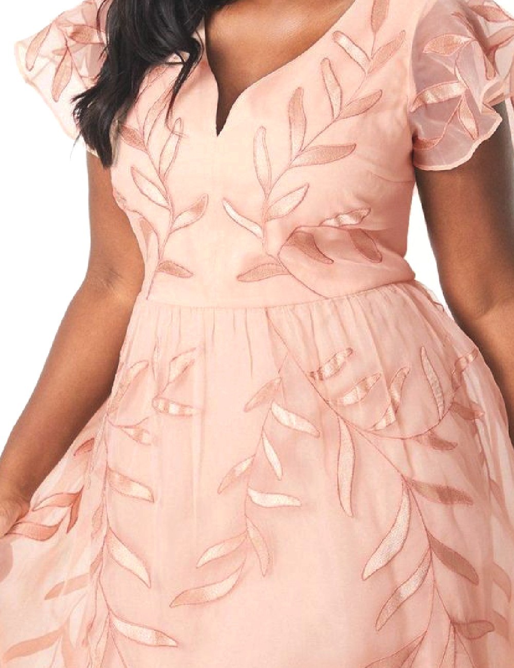 Rochie medie Coast, roz pudra - 1 | YEO