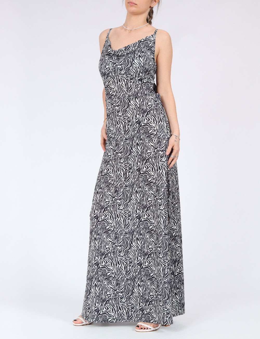 Rochie lunga Only, alb/negru - 1 | YEO