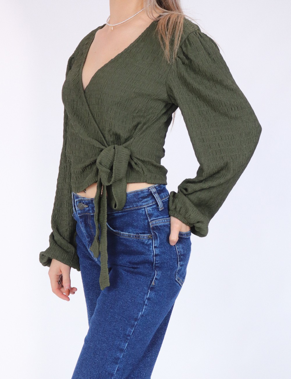 Bluza Pieces, verde - 1 | YEO
