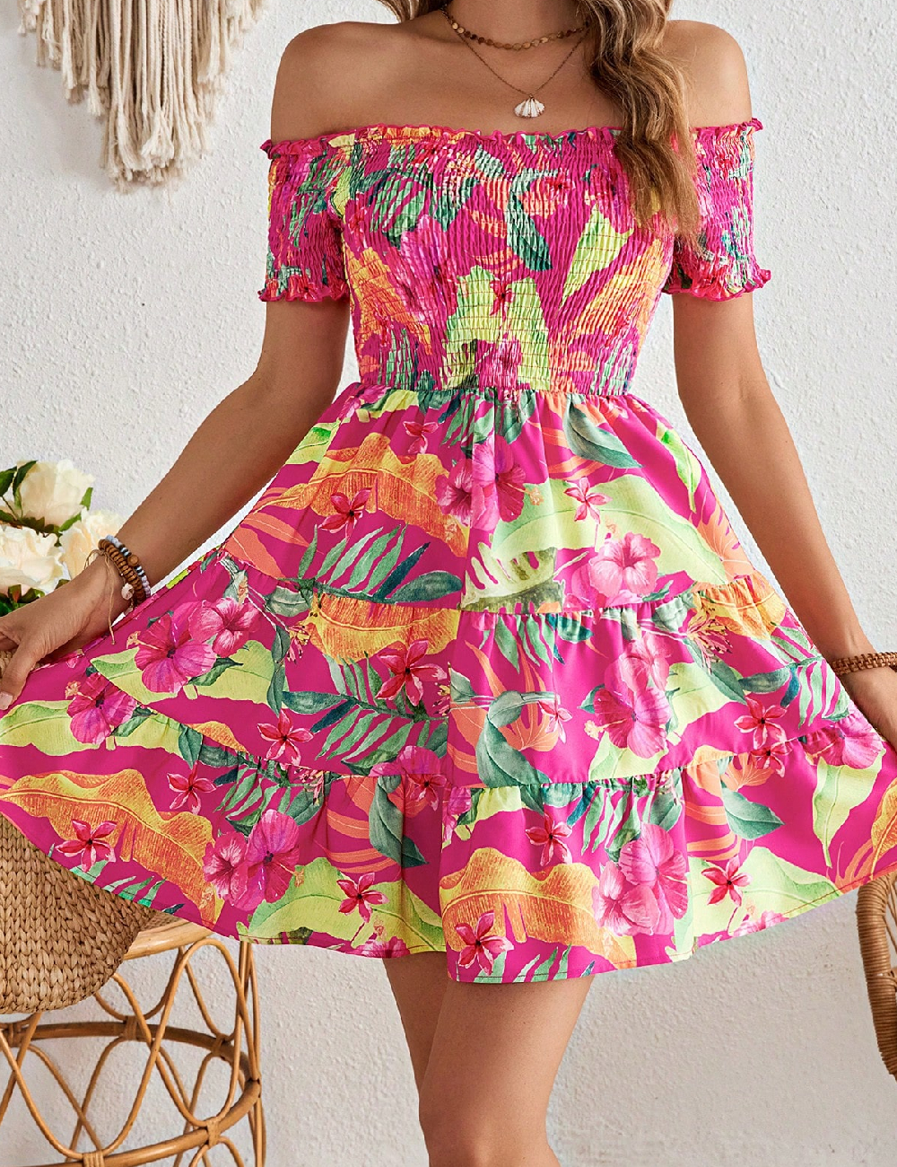 Rochie scurta SHEIN, mix culori