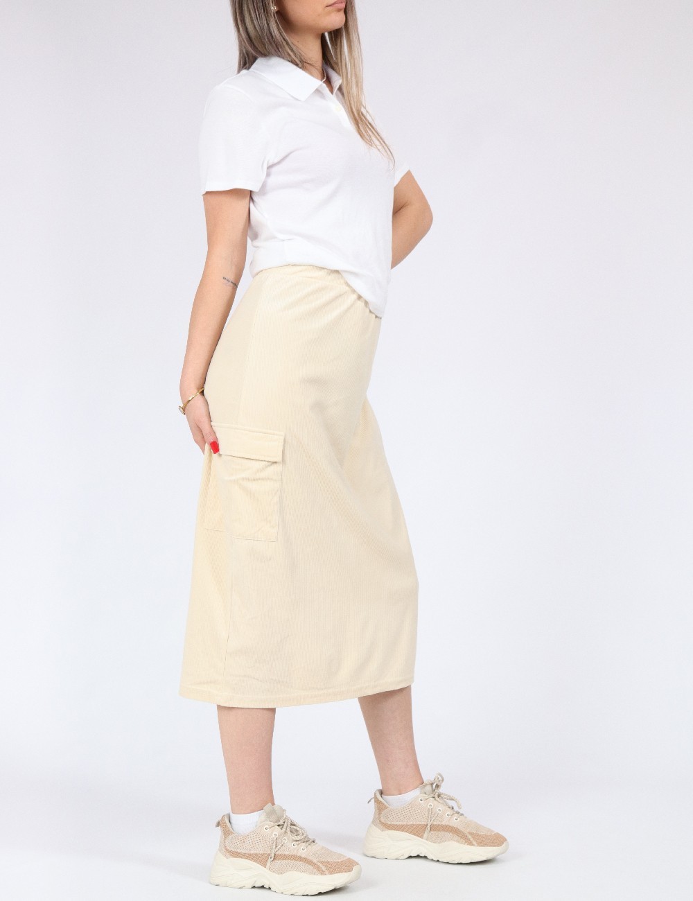 Fusta Vero Moda, crem - 1 | YEO