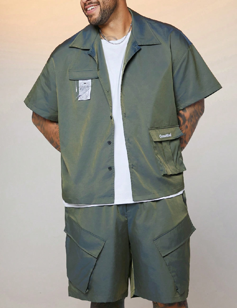 Compleu SHEIN Plus Size Men, verde