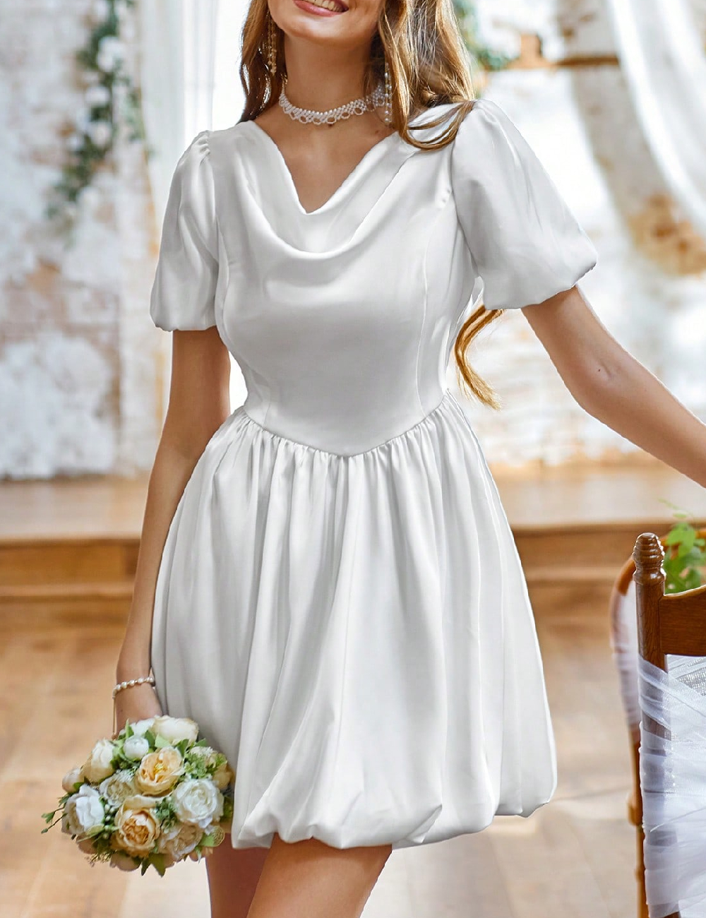 Rochie scurta SHEIN, alb