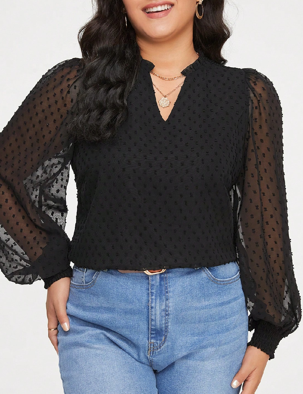 Bluza SHEIN CURVE, negru