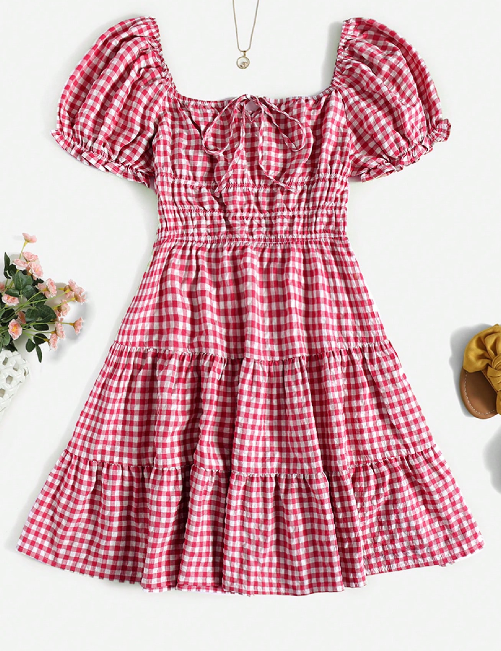 Rochie scurta SHEIN CURVE, rosu