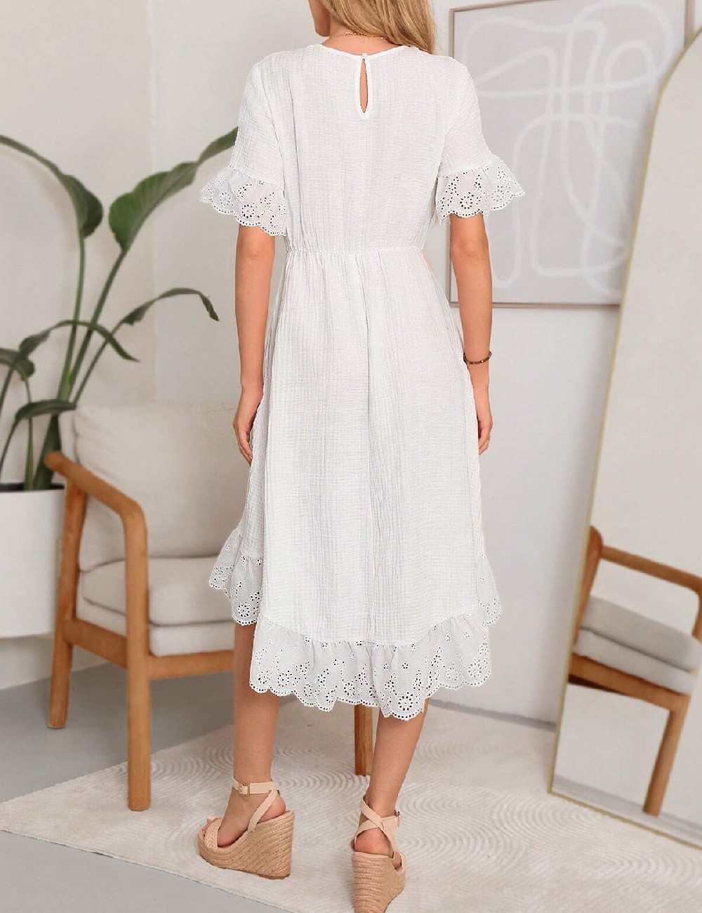 Rochie scurta SHEIN, alb - 1 | YEO